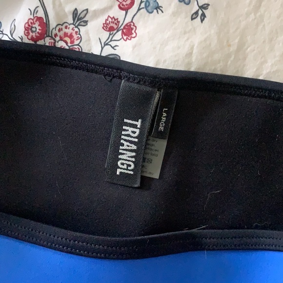 Triangle yellow & blue color block bikini - Picture 4 of 4